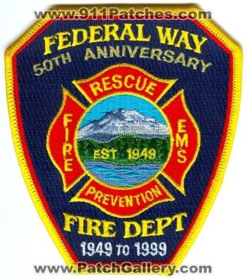 Federal Way Fire Department 50th Anniversary Patch (Washington)
Scan By: PatchGallery.com
Keywords: dept. rescue ems prevention