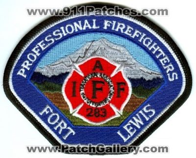 Fort Lewis Fire Department Professional FireFighters IAFF Local 283 Patch (Washington)
Scan By: PatchGallery.com
Keywords: ft. dept. us army i.a.f.f. union