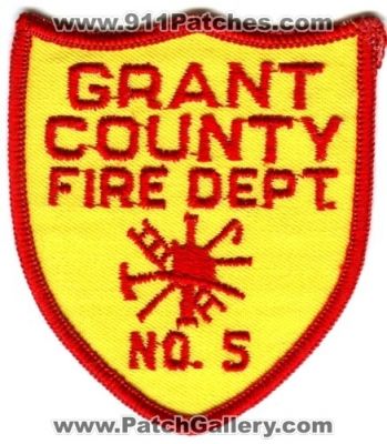 Grant County Fire District 5 (Washington)
Scan By: PatchGallery.com
Keywords: co. dist. number no. #5 department dept.