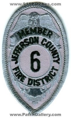 Jefferson County Fire District 6 Member (Washington)
Scan By: PatchGallery.com
Keywords: co. dist. number no. #6 department dept.