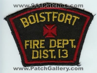 Boistfort Fire Department Lewis County District 13 (Washington)
Thanks to Chris Gilbert for this scan.
Keywords: dept. dist.
