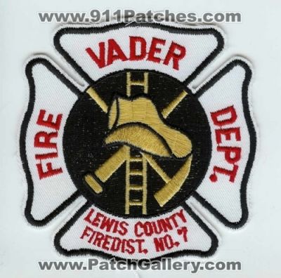Vader Fire Department Lewis County District 7 (Washington)
Thanks to Chris Gilbert for this scan.
Keywords: dept. dist. no. number #7