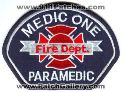 Medic One Fire Department Paramedic Patch (Washington)
Scan By: PatchGallery.com
Keywords: 1 dept. ems