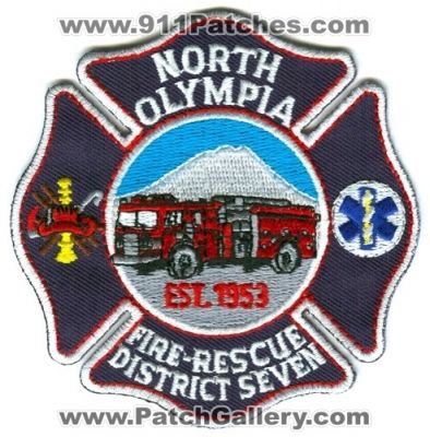 North Olympia Fire Rescue Department Thurston County District 7 (Washington)
Scan By: PatchGallery.com
Keywords: dept. co. dist. number no. #7 seven