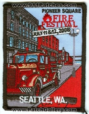 Pioneer Square Fire Festival 2008 Patch (Washington)
Scan By: PatchGallery.com
Keywords: seattle wa. july 11 and & 12 2008