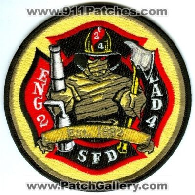 Seattle Fire Department Engine 2 Ladder 4 Patch (Washington)
[b]Scan From: Our Collection[/b]
[b]Designed and Made by Denny Kimball[/b]
Keywords: dept. sfd company co. station eng2 lad4