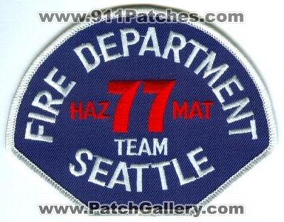 Seattle Fire Department Haz Mat Team 77 Patch (Washington)
[b]Scan From: Our Collection[/b]
Keywords: dept. sfd hazmat company co. station