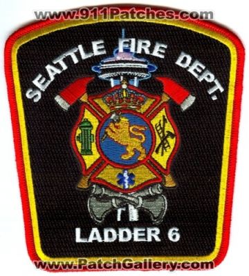 Seattle Fire Department Ladder 6 Patch (Washington)
[b]Scan From: Our Collection[/b]
Keywords: dept. sfd company co. station