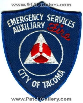Tacoma Emergency Services Auxiliary Fire Department Patch (Washington)
Scan By: PatchGallery.com
Keywords: city of dept. es