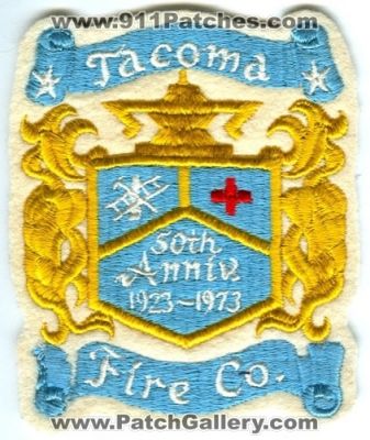 Tacoma Fire Company 50th Anniversary Patch (Washington)
Scan By: PatchGallery.com
Keywords: co. anniv. department dept.