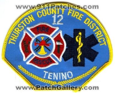 Thurston County Fire District 12 Tenino (Washington)
Scan By: PatchGallery.com
Keywords: co. dist. number no. #12 rescue department dept.