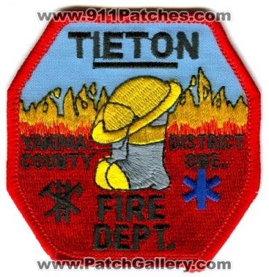 Tieton Fire Department Yakima County District 1 (Washington)
Scan By: PatchGallery.com
Keywords: dept. co. dist. number no. #1 one.