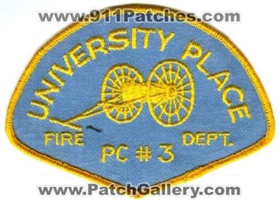 University Place Fire Department Pierce County District 3 Patch (Washington)
Scan By: PatchGallery.com
Keywords: dept. co. dist. number no. #3 pc