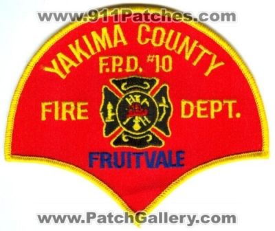 Yakima County Fire District 10 Fruitvale Patch (Washington)
[b]Scan From: Our Collection[/b]
Keywords: f.p.d. fpd #10 protection dept. department