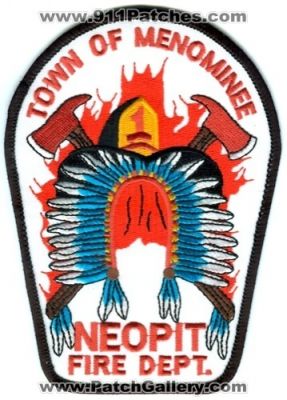 Neopit Fire Department (Wisconsin)
Scan By: PatchGallery.com
Keywords: dept. town of menominee 1