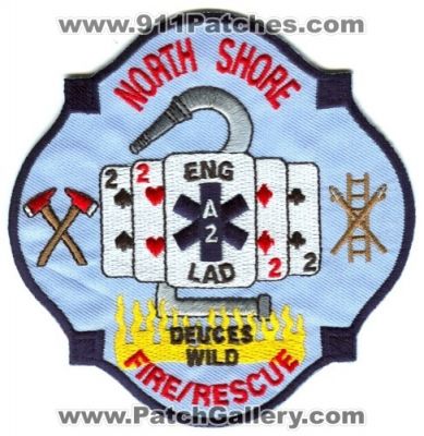 North Shore Fire Department Engine 2 Ladder 2 Ambulance 2 (Wisconsin)
Scan By: PatchGallery.com
Keywords: dept. nsfd rescue company co. station a2 deuces wild