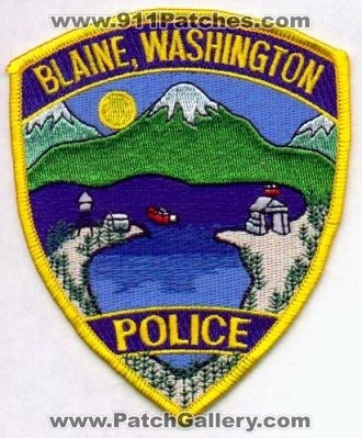 Blaine Police (Washington)
Thanks to EmblemAndPatchSales.com for this scan.
