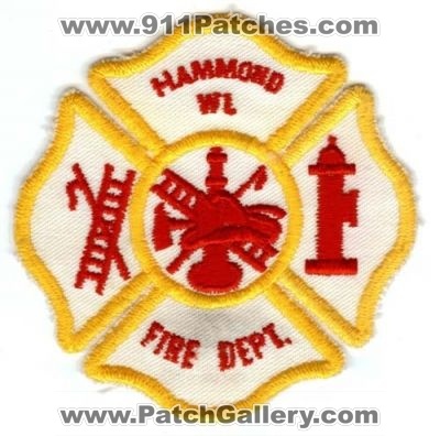 Hammond Fire Dept
Thanks to PaulsFirePatches.com for this scan.
Keywords: wisconsin department