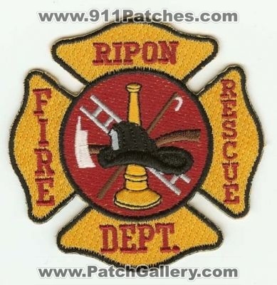 Ripon Fire Dept
Thanks to PaulsFirePatches.com for this scan.
Keywords: wisconsin department rescue