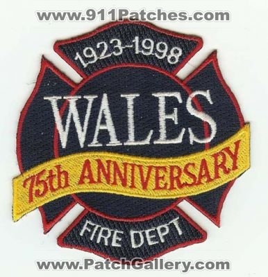 Wales Fire Dept 75th Anniversary
Thanks to PaulsFirePatches.com for this scan.
Keywords: wisconsin department