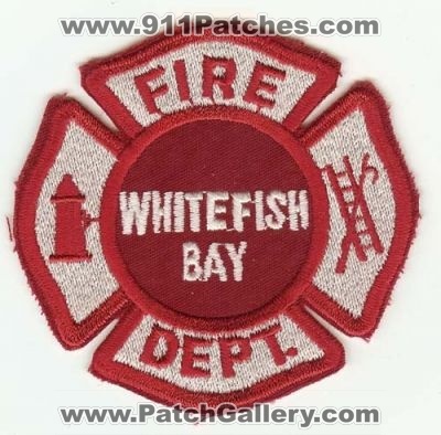 Whitefish Bay Fire Dept
Thanks to PaulsFirePatches.com for this scan.
Keywords: wisconsin department