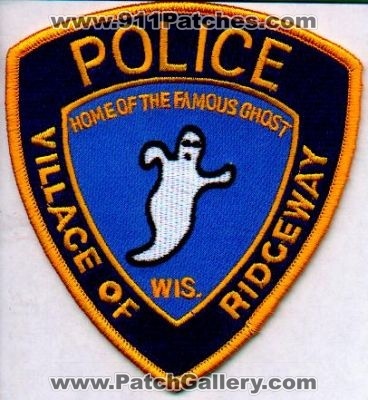 Ridgeway Police
Thanks to EmblemAndPatchSales.com for this scan.
Keywords: wisconsin village of