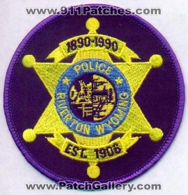 Riverton Police
Thanks to EmblemAndPatchSales.com for this scan.
Keywords: wyoming