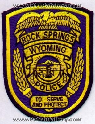 Rock Springs Police
Thanks to EmblemAndPatchSales.com for this scan.
Keywords: wyoming
