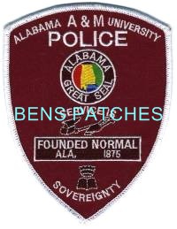 Alabama A&M University Police (Alabama)
Thanks to BensPatchCollection.com for this scan.
Keywords: a and m