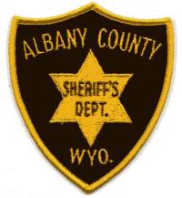 Albany County Sheriff's Dept (Wyoming)
Thanks to BensPatchCollection.com for this scan.
Keywords: sheriffs department