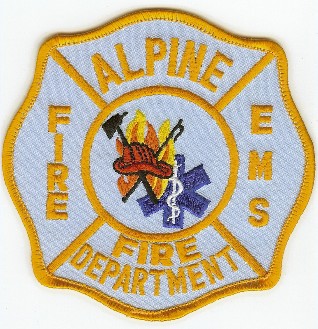 Alpine Fire Department EMS
Thanks to PaulsFirePatches.com for this scan.
Keywords: wyoming