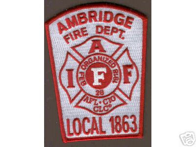 Ambridge Fire Dept Local 1863
Thanks to Brent Kimberland for this scan.
Keywords: pennsylvania department iaff