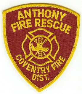 Anthony Fire Rescue
Thanks to PaulsFirePatches.com for this scan.
Keywords: rhode island coventry district