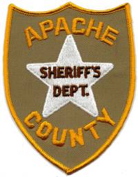 Apache County Sheriff's Dept (Arizona)
Thanks to BensPatchCollection.com for this scan.
Keywords: sheriffs department