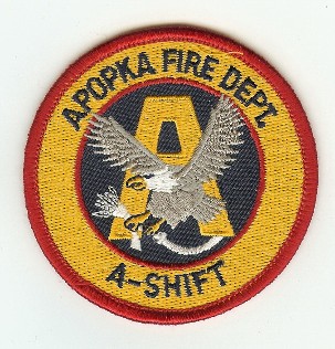 Apopka Fire Dept
Thanks to PaulsFirePatches.com for this scan.
Keywords: florida department a-shift