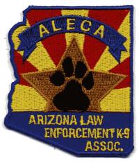 Arizona Law Enforcement K-9 Association
Thanks to BensPatchCollection.com for this scan.
Keywords: police k9 aleca