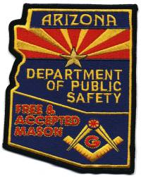 Arizona State Department of Public Safety Free & Accepted Mason
Thanks to BensPatchCollection.com for this scan.
Keywords: police dps and