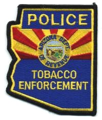 Arizona State Tobacco Enforcement
Thanks to BensPatchCollection.com for this scan.
Keywords: police department of revenue dept