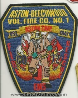 Aston Beechwood Volunteer Fire Company Number 1 Company 72 (Pennsylvania)
Thanks to Mark Hetzel Sr. for this scan.
Keywords: vol. co. no. #1 department dept. township twp. rescue ems
