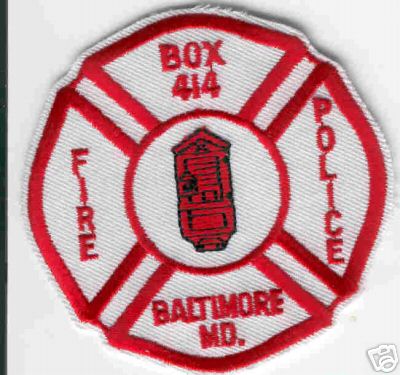 Baltimore Fire Police Box 414
Thanks to Brent Kimberland for this scan.
Keywords: maryland