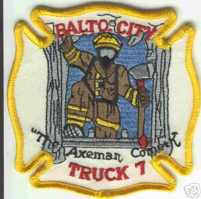 Baltimore City Fire Truck 7 (Maryland)
Thanks to Brent Kimberland for this scan.
Keywords: bcfd department balto