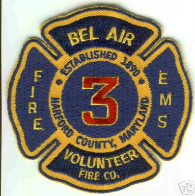 Bel Air Volunteer Fire Co
Thanks to Brent Kimberland for this scan.
Keywords: maryland company harford county 3