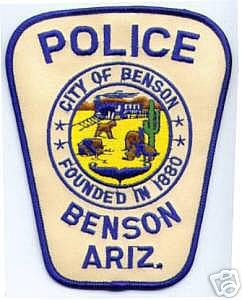 Benson Police
Thanks to apdsgt for this scan.
Keywords: arizona city of