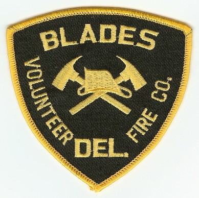 Blades Volunteer Fire Co
Thanks to PaulsFirePatches.com for this scan.
Keywords: delaware company