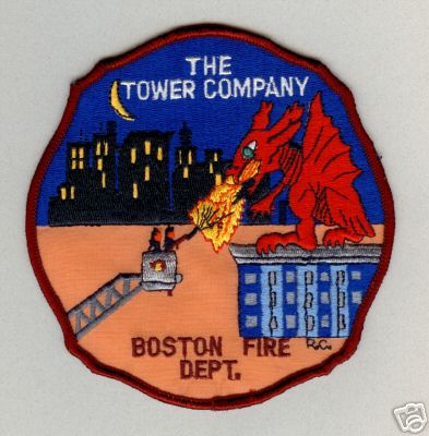 Boston Fire The Tower Company
Thanks to PaulsFirePatches.com for this scan.
Keywords: massachusetts dept department