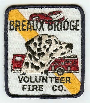 Breaux Bridge Volunteer Fire Co
Thanks to PaulsFirePatches.com for this scan.
Keywords: louisiana company