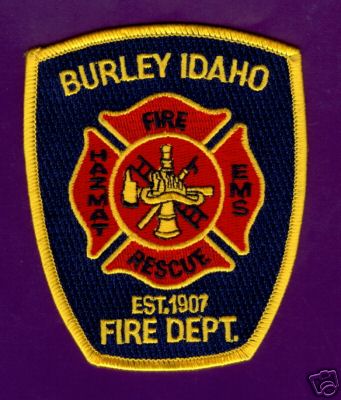 Burley Fire Dept
Thanks to PaulsFirePatches.com for this scan.
Keywords: idaho department hazmat haz mat rescue ems