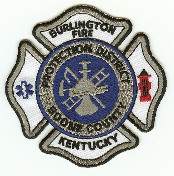 Burlington Fire Protection District
Thanks to PaulsFirePatches.com for this scan.
Keywords: kentucky boone county