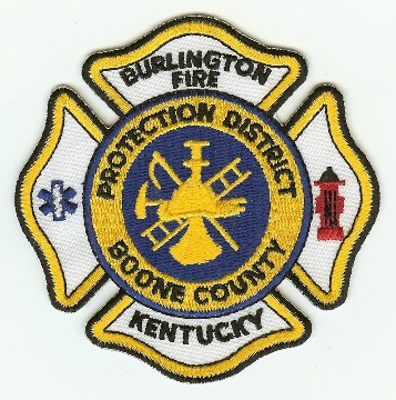 Burlington Fire Protection District
Thanks to PaulsFirePatches.com for this scan.
Keywords: kentucky boone county