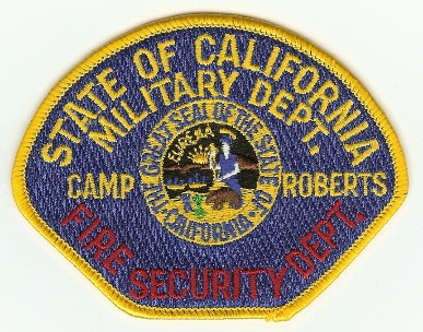 California State Camp Roberts Fire Dept
Thanks to PaulsFirePatches.com for this scan.
Keywords: california department military security
